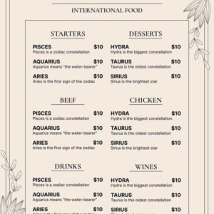 Menus